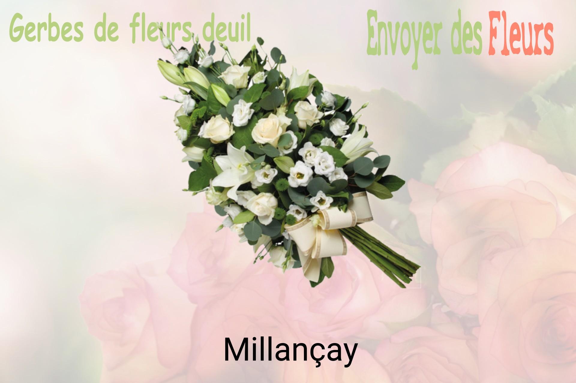Gerbe de fleurs de deuil livrée à Millançay